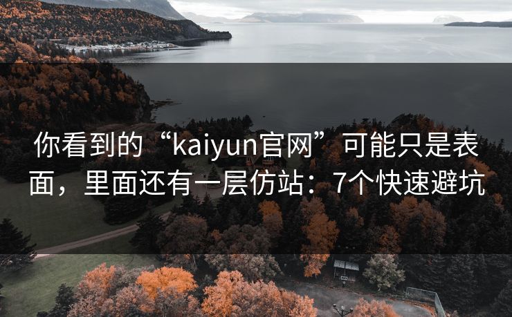 你看到的“kaiyun官网”可能只是表面，里面还有一层仿站：7个快速避坑