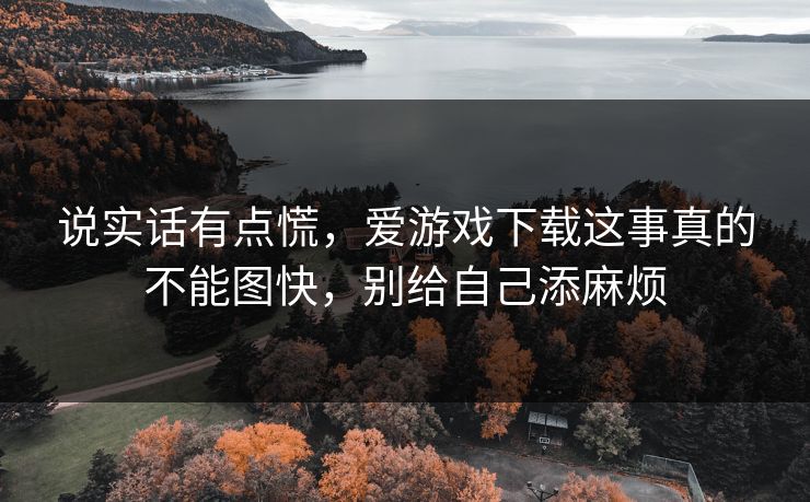 说实话有点慌，爱游戏下载这事真的不能图快，别给自己添麻烦