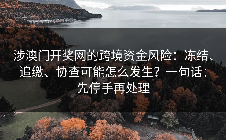 涉澳门开奖网的跨境资金风险：冻结、追缴、协查可能怎么发生？一句话：先停手再处理