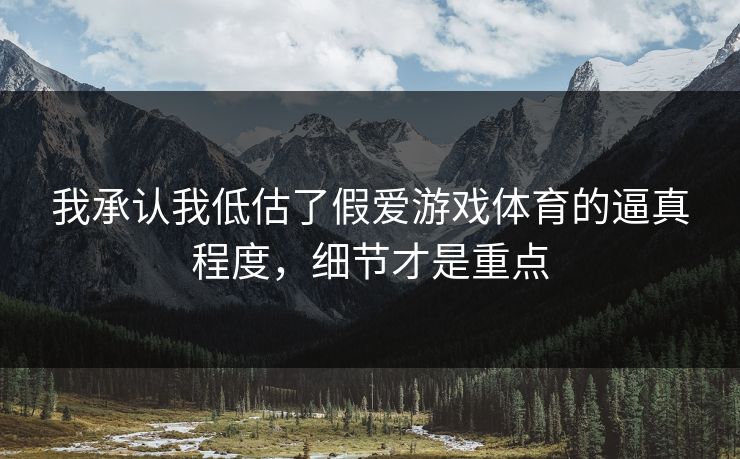 我承认我低估了假爱游戏体育的逼真程度,细节才是重点 我承认我低估了假爱游戏体育的逼真程度,细节才是重点
